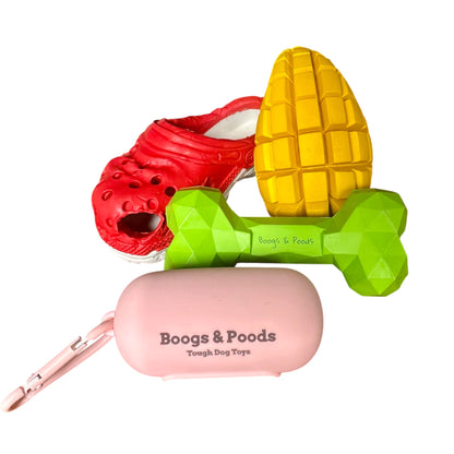 Chew and Play Pack – Tough Natural Rubber Toys for Small Sized Chewers