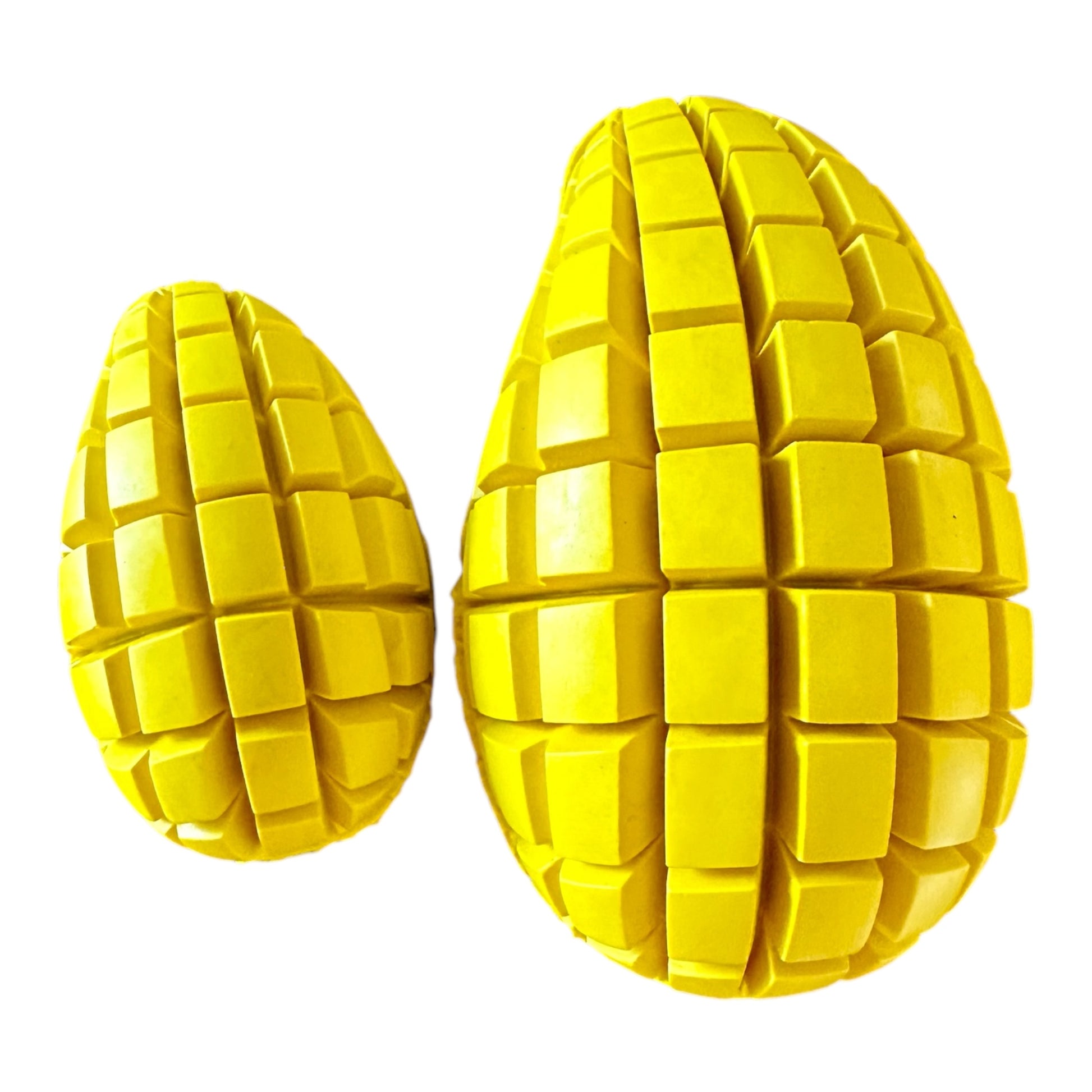 interesting shaped rubber dog toy mango that is suitable for strong chewers of all sizes